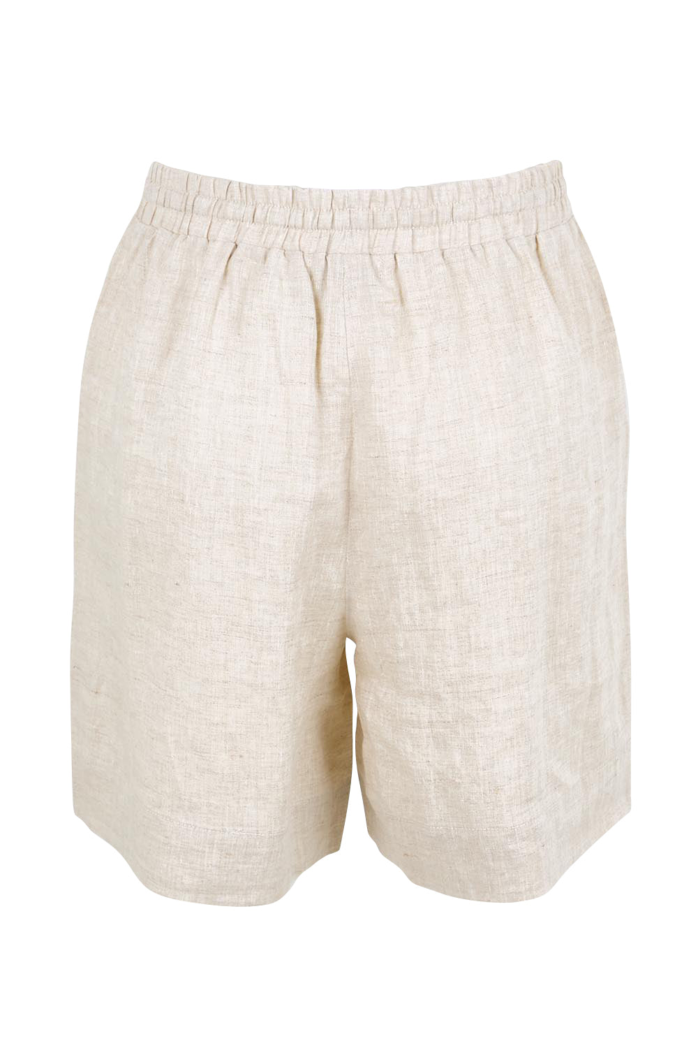 Product shot of the Studio Linen Bermuda Short – Tusk in colour Tusk, from the back