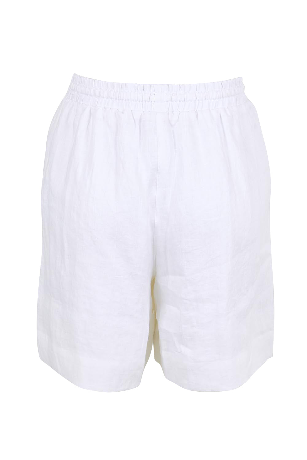 Product shot of the Studio Linen Bermuda Short – White in colour White, from the back