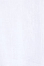 Product shot of the Studio Linen Frill Tank – White in colour White, showing detail