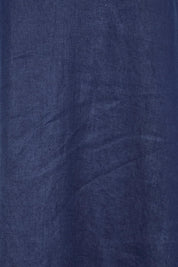 Product shot of the Studio Linen Tank Maxi Dress – Navy in colour Navy, showing detail