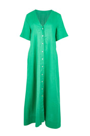 Product shot of the Cove Maxi Dress – Jade in colour Jade, from the front
