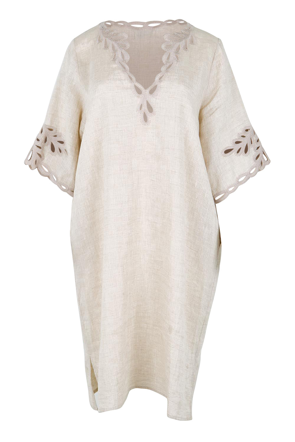 Product shot of the Maris Dress – Tusk in colour Tusk, from the front