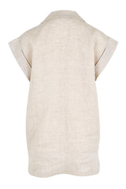 Product shot of the Maris Blazer Vest - Tusk in colour Tusk, from the back