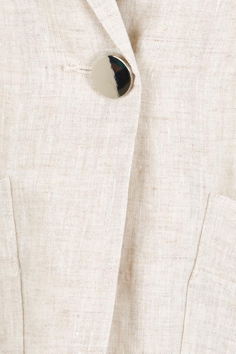 Product shot of the Maris Blazer Vest - Tusk in colour Tusk, showing detail