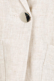 Product shot of the Maris Blazer Vest - Tusk in colour Tusk, showing detail