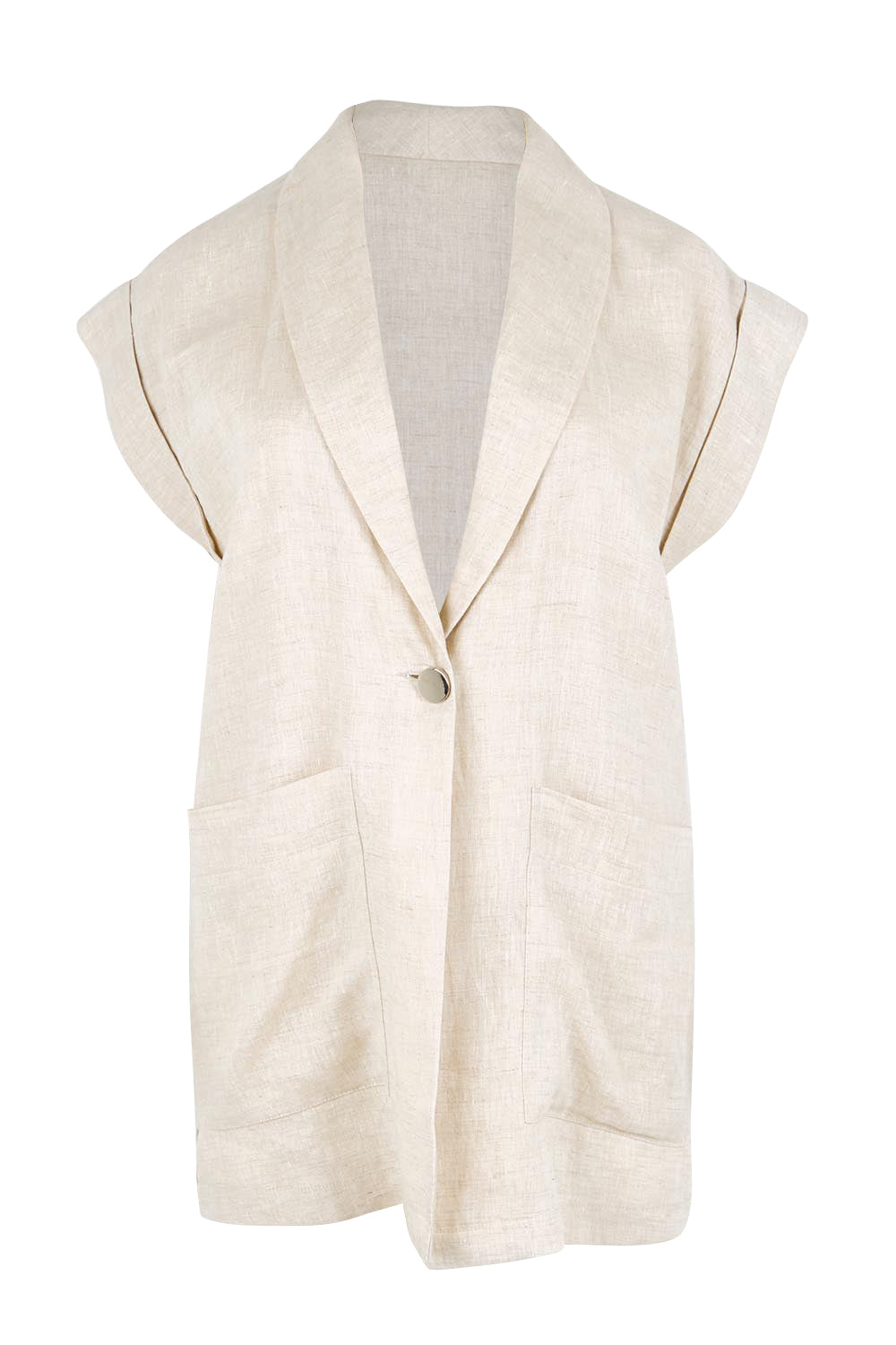 Product shot of the Maris Blazer Vest – Tuskblack in colour Tuskblack, from the front