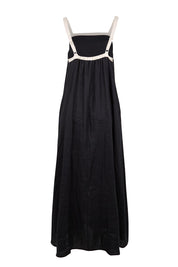 Product shot of the Maris Splice Tank Maxi Dress – Blacktusk in colour Blacktusk, from the back