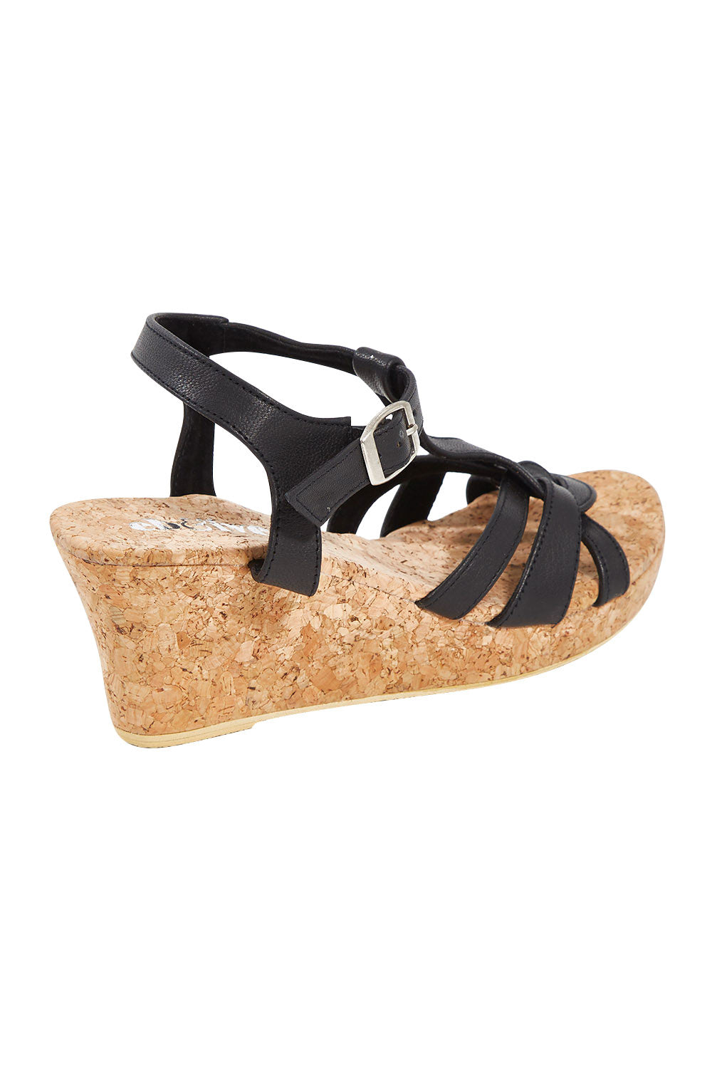 Product shot of the Londolozi Wedge Heel in colour Black (Black), from the back
