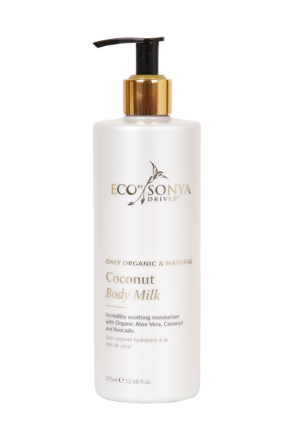 Product shot of the Coconut Body Milk in colour Milk (White), from the front
