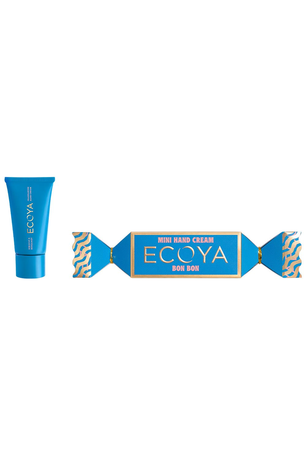 Product shot of the Mini Hand Cream Bon Bon in colour Hibiscus (Blue), from the front
