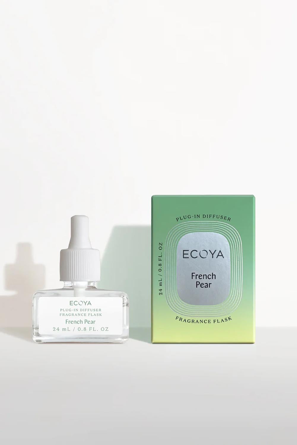 Product shot of the Plug In Diffuser Fragrance Flask - Frenchpear in colour Frenchpear, from the front