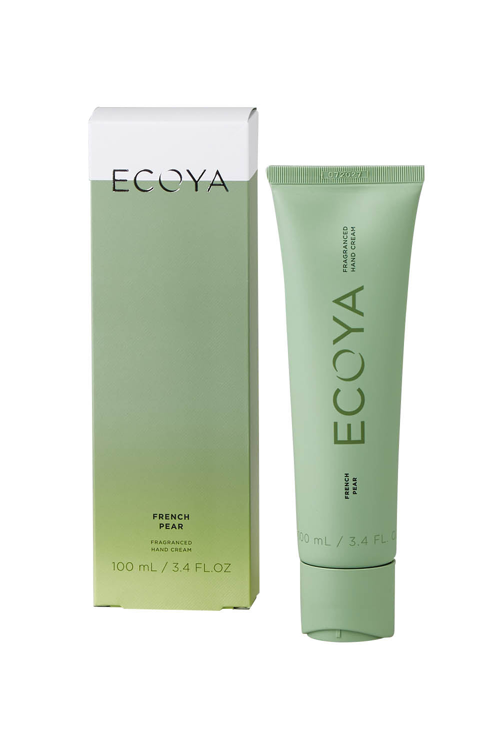 Product shot of the French Pear Hand Cream in colour FrenchPear (Green), from the front
