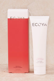 A model wearing size OneSize of the Guava And Lychee Hand Cream in colour Guava (Pink), from the front, showing the whole outfit
