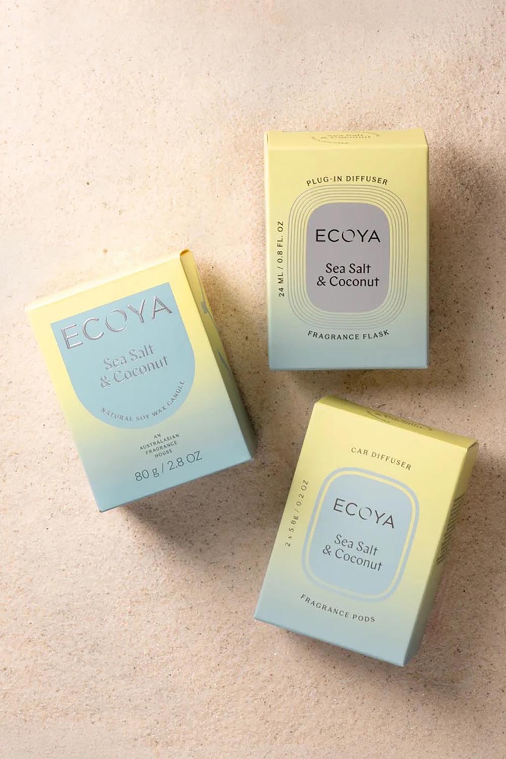 Product shot of the Mini Madison Candle - Seasaltcoconut in colour Seasaltcoconut, from the back