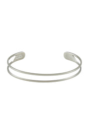 Product shot of the Faith Like A Mustard Seed Cuff Bracelet in colour Silver (Metallics), from the front