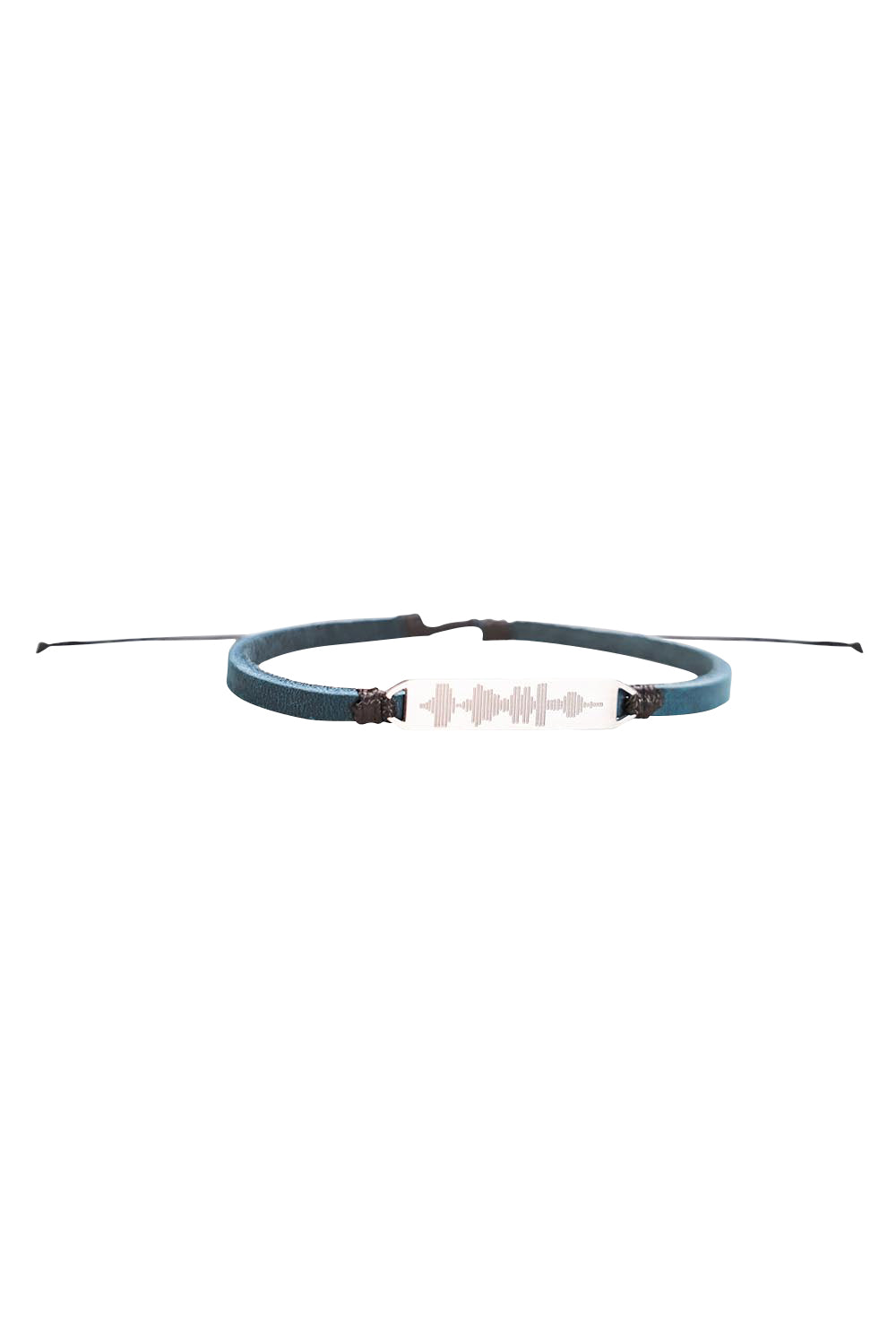 Product shot of the Light Triumphs Over Darkness Vegan Leather Bracelet in colour Blue (Blue), from the front
