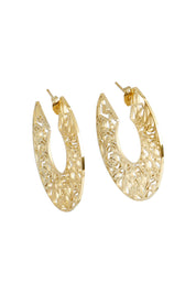 Product shot of the I Am Brave Earrings in colour Gold (Metallics), from the front