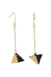 Product shot of the Be Light Beaded Earrings in colour Gold (Metallics), from the front