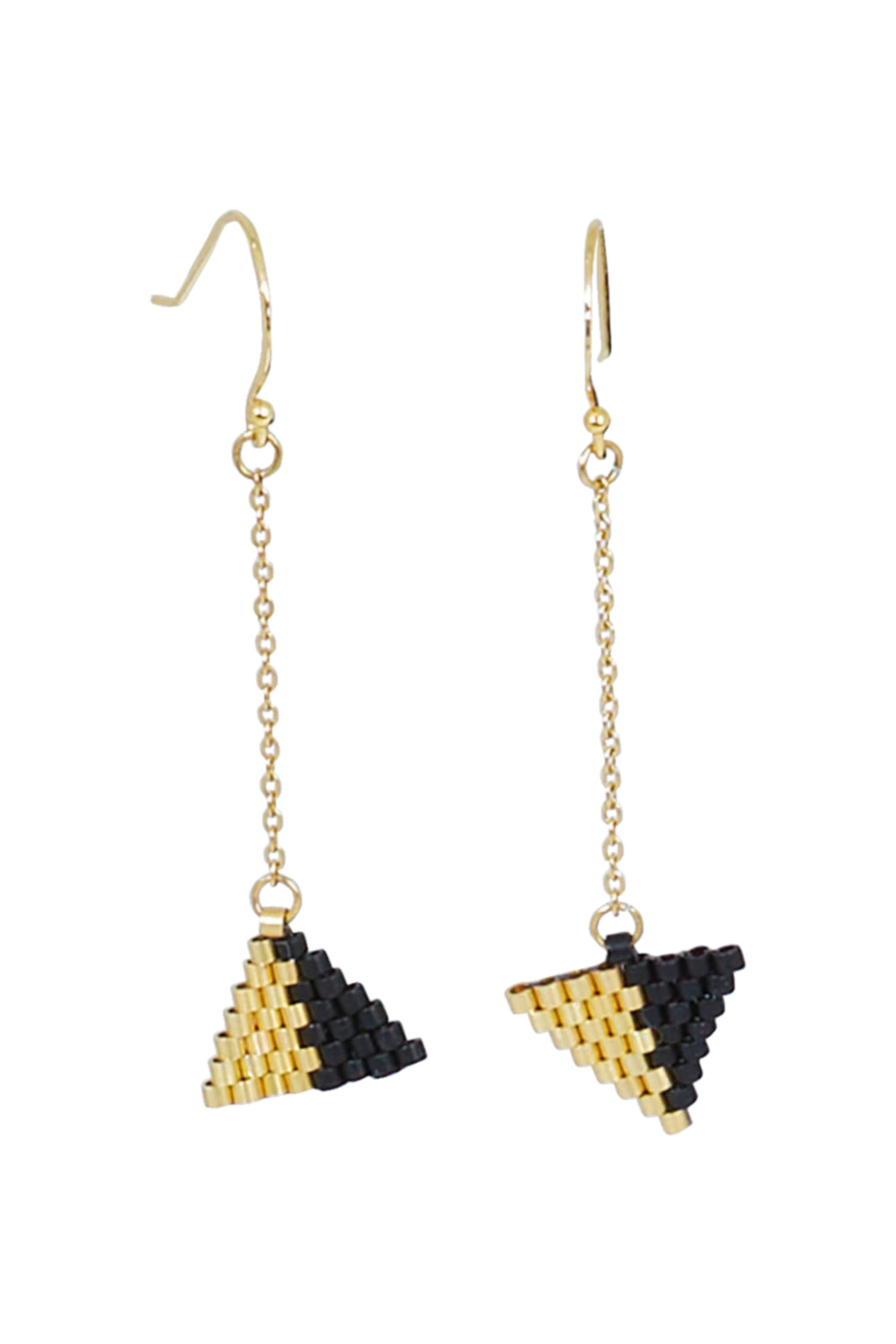 Product shot of the Be Light Beaded Earrings in colour Gold (Metallics), from the front