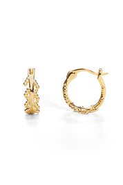 Product shot of the Mustard Seed Hoop Earrings in colour Gold (Metallics), detail