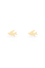 Product shot of the Song Of Freedom Post Earrings in colour Gold (Metallics), from the front
