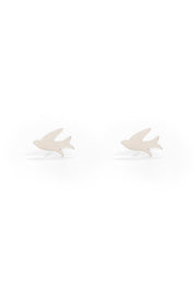 Product shot of the Song Of Freedom Post Earrings in colour Silver (Metallics), from the front