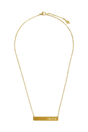 Product shot of the Speak Up Bar Necklace in colour Gold (Metallics), from the front