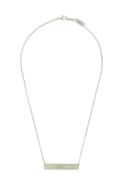 Product shot of the Speak Up Bar Necklace in colour Silver (Metallics), from the front