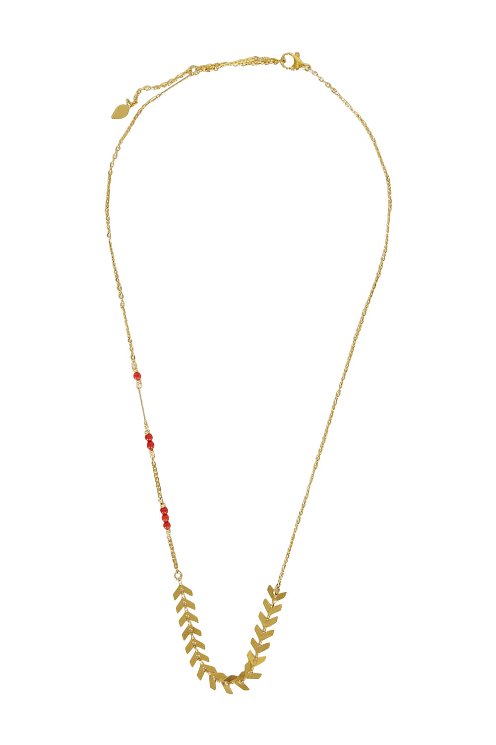 Product shot of the Desert Wildflower Necklace in colour Gold (Metallics), from the front