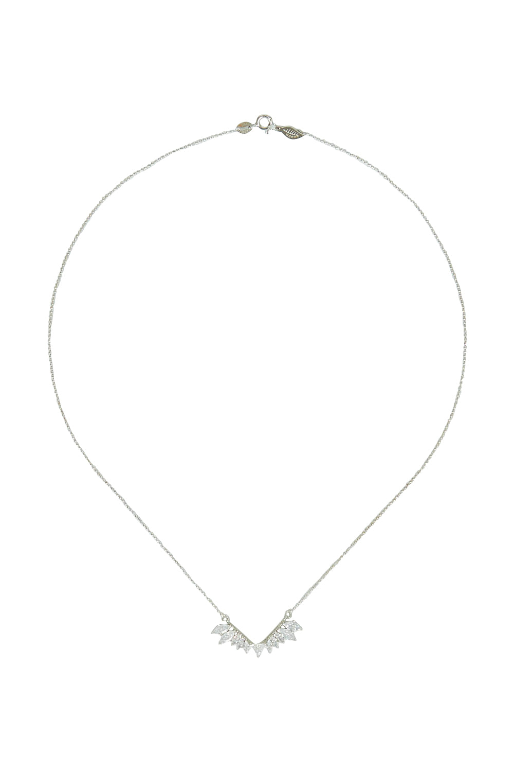 Product shot of the Time To Rise Necklace in colour Silver (Metallics), from the front