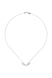 Product shot of the Time To Rise Necklace in colour Silver (Metallics), from the front