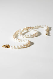 A model wearing size OneSize of the Milk And Honey Necklace in colour Gold (Metallics), from the front, showing the whole outfit