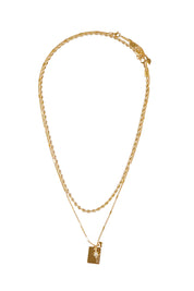 Product shot of the Statement Necklace Set in colour Gold (Metallics), from the front