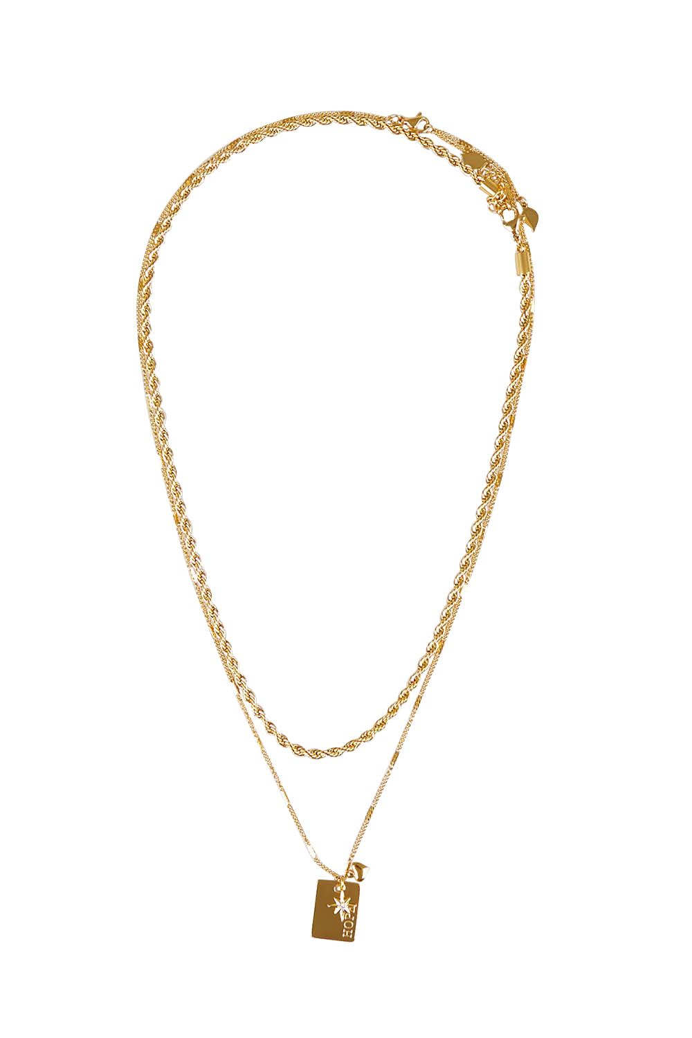 Product shot of the Statement Necklace Set in colour Gold (Metallics), from the front