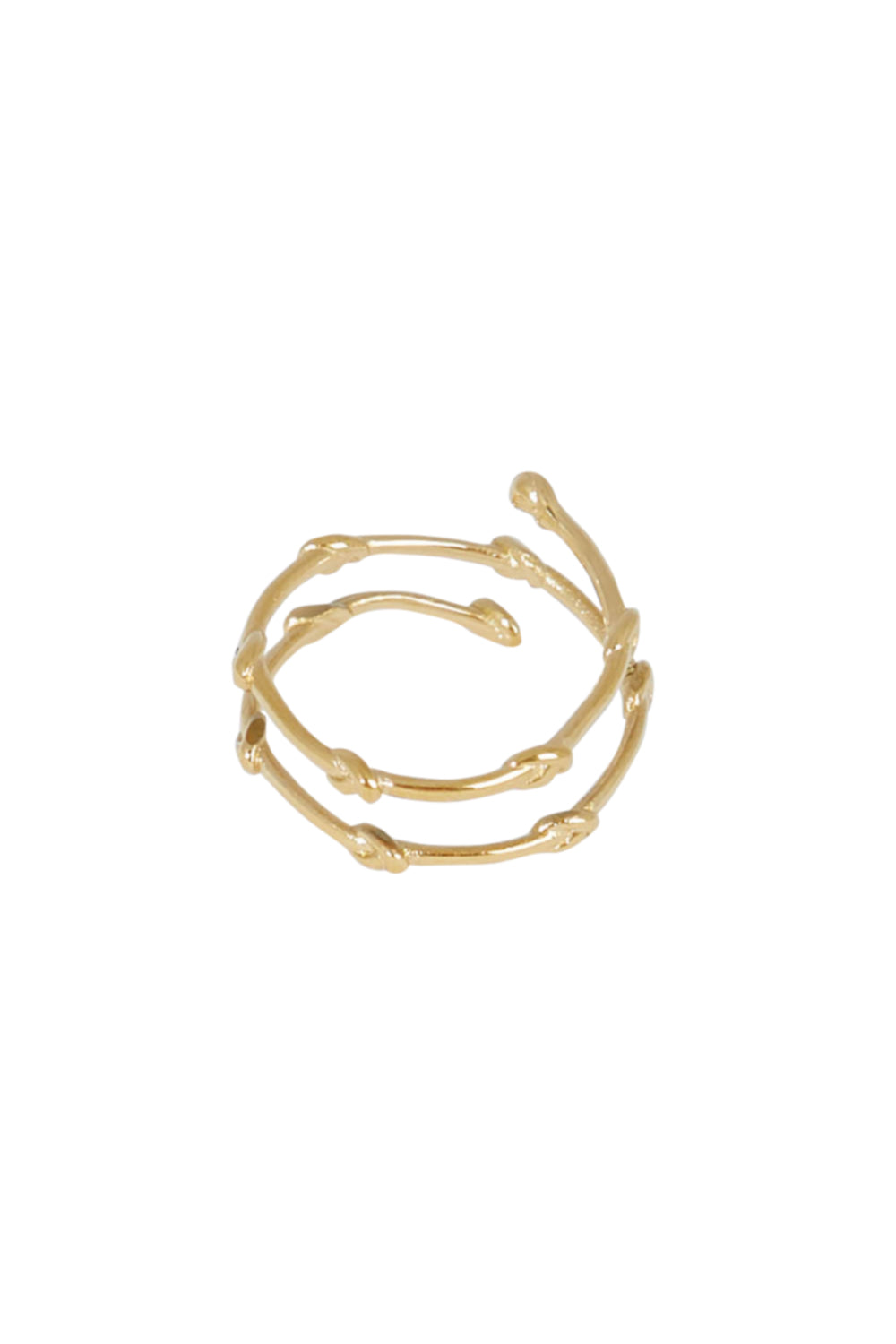 Product shot of the Knots Of Freedom Ring in colour Gold (Metallics), from the front
