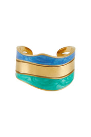 Product shot of the Parting Waters Ring in colour Bluegold (Metallics), detail