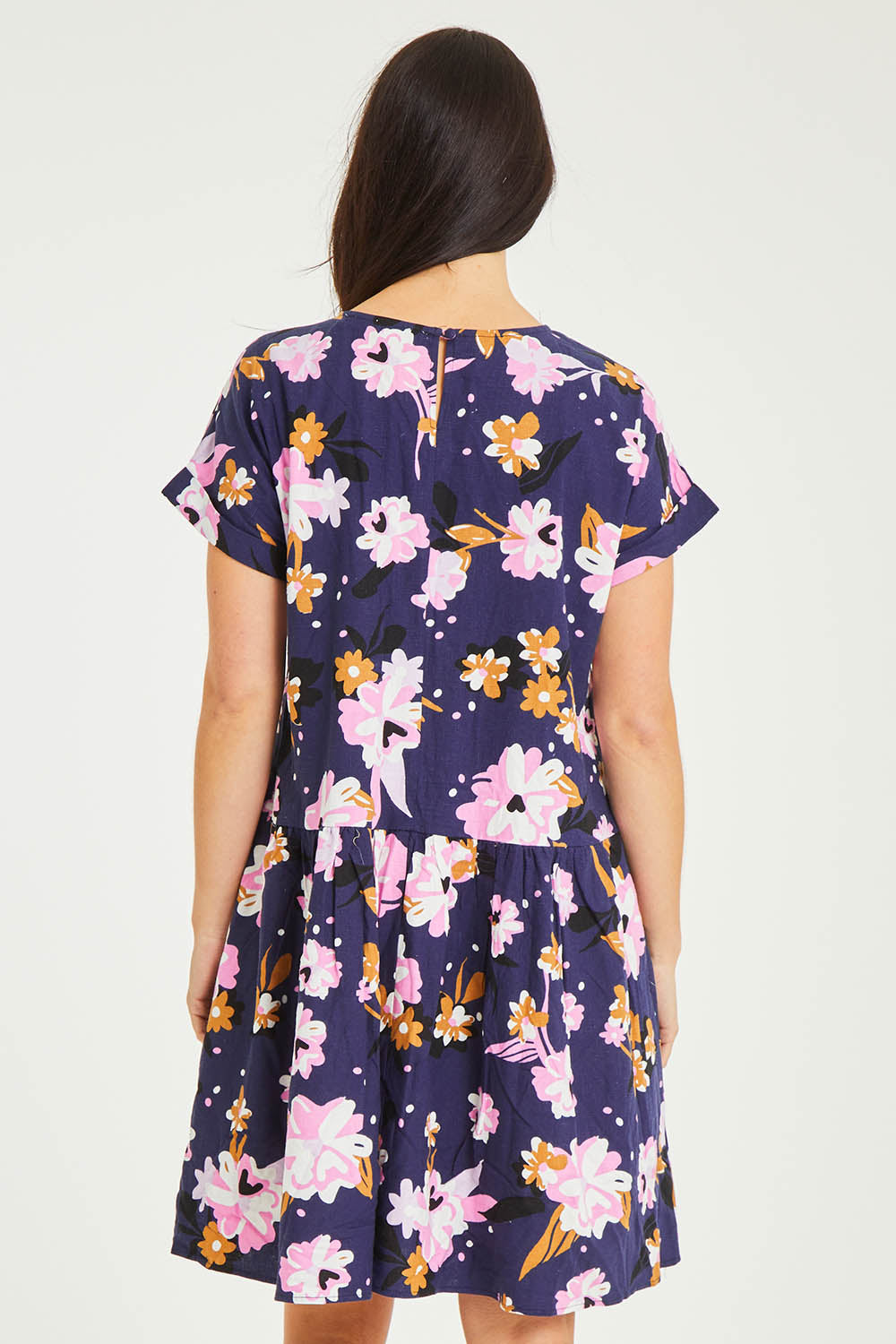 Preloved Paloma Floral Dress - Navy