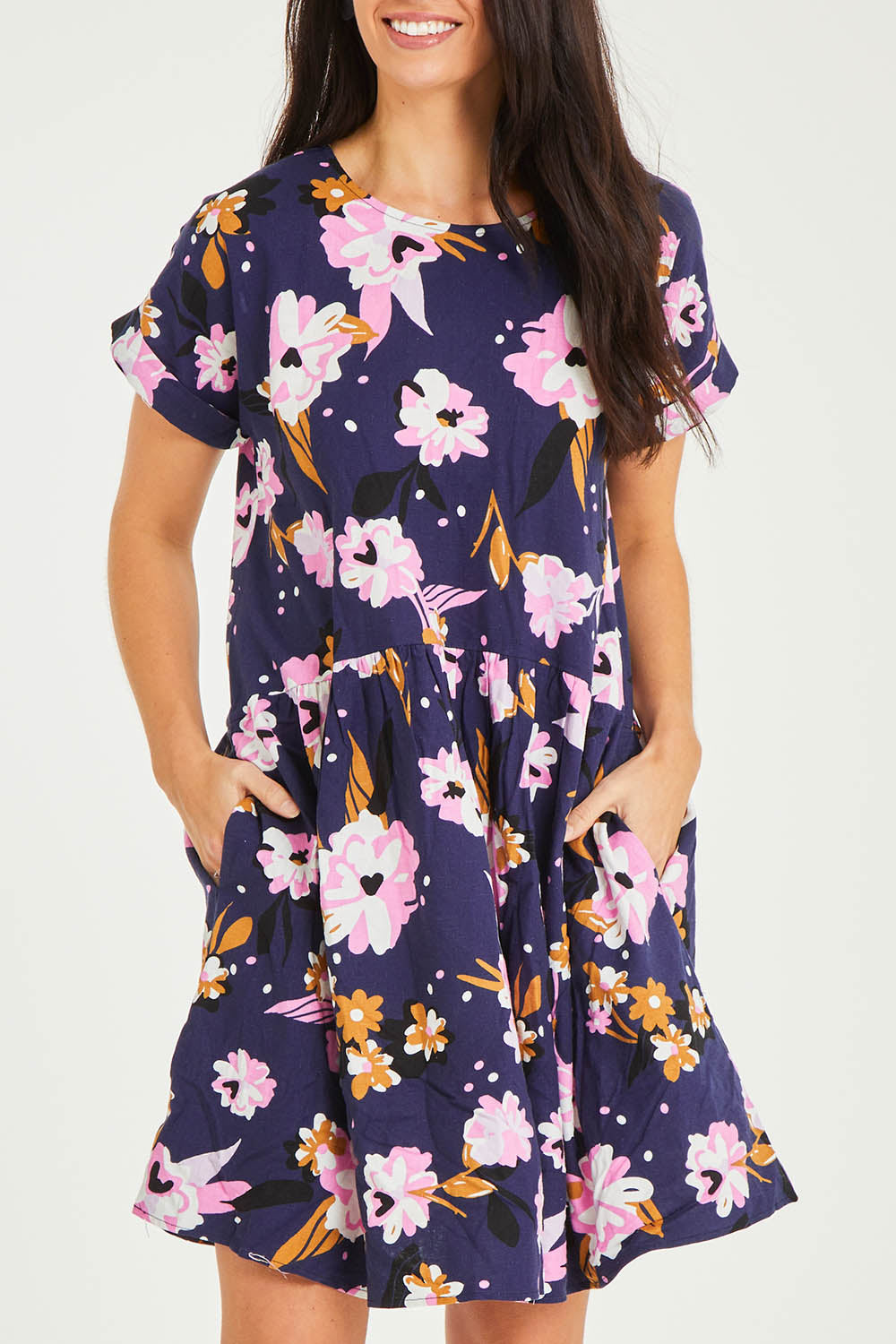 Preloved Paloma Floral Dress - Navy
