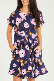 Preloved Paloma Floral Dress - Navy