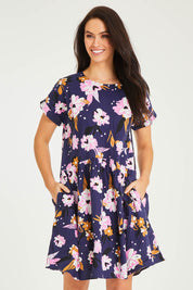 Preloved Paloma Floral Dress - Navy