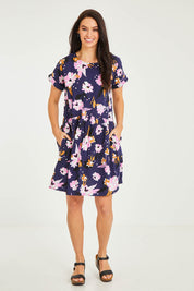 Preloved Paloma Floral Dress - Navy