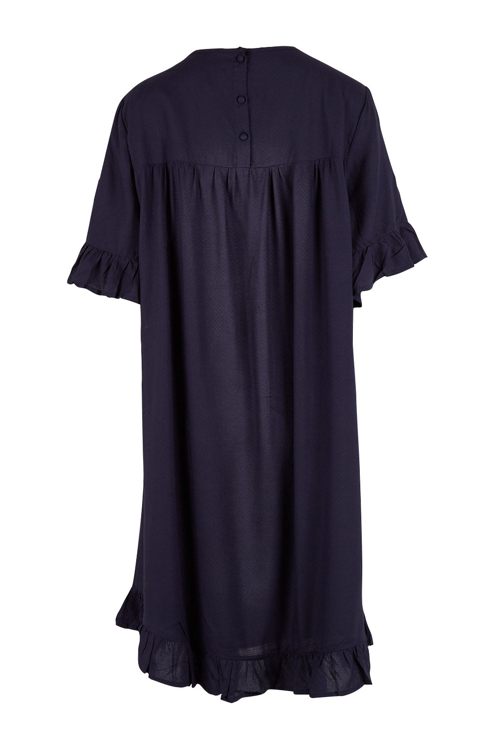 Product shot of the Kiara Dress in colour Dsapphi (Blue), from the back