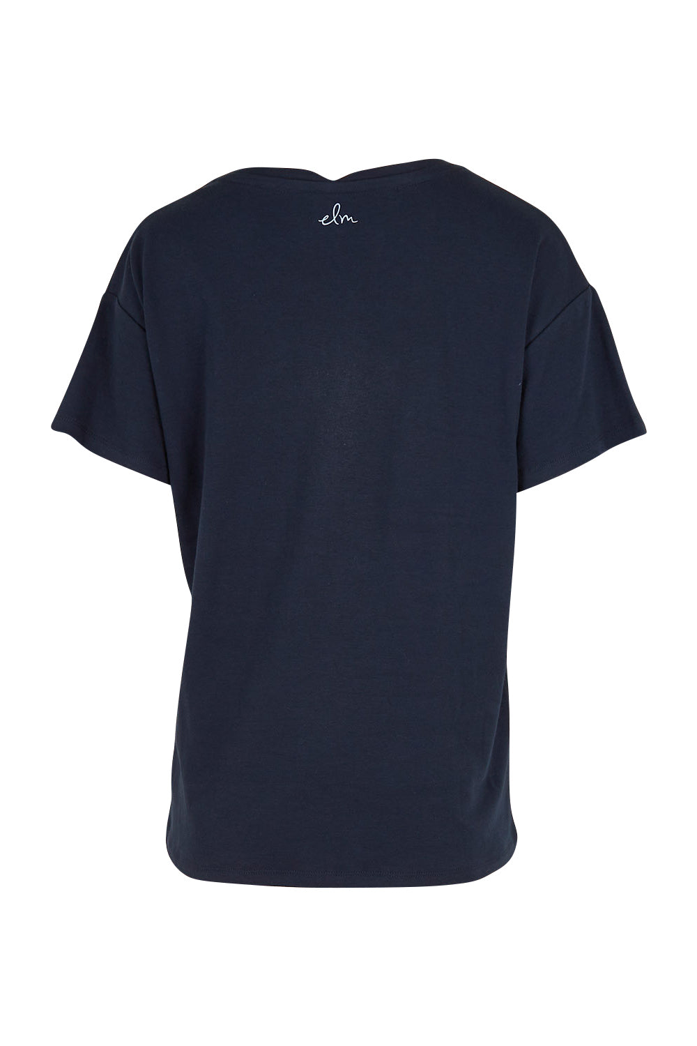 Product shot of the Lucky In Love Tee in colour Drksapp (Blue), from the back