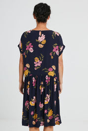 Preloved Sweet Pea Gathered Dress - Navy