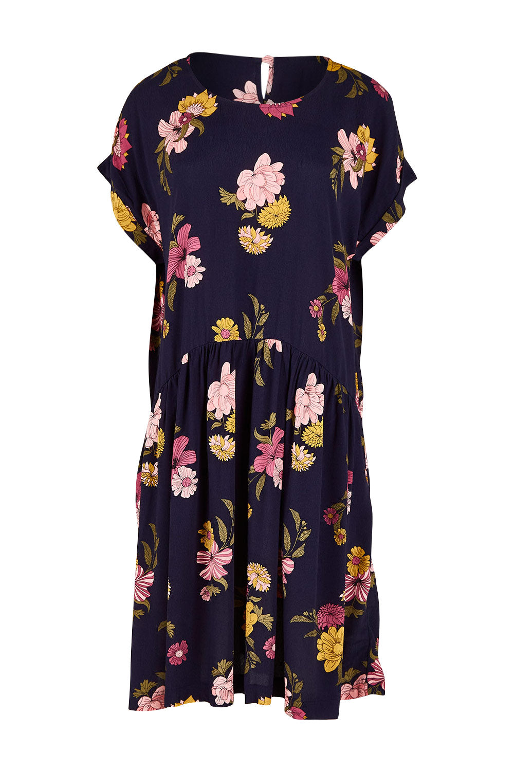 Preloved Sweet Pea Gathered Dress - Navy