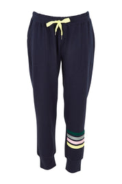 Product shot of the Wavelength Lounge Pant in colour Navy (Blue), from the front