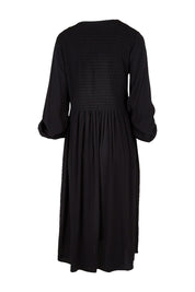 Product shot of the Lottie Midi Dress in colour Black (Black), from the back