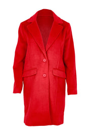 Product shot of the Tamsin Coat in colour Poppy (Red), from the front