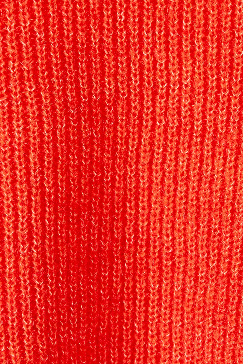 Product shot of the Verity V Neck Knit in colour Tangello (Red), detail