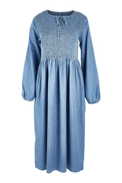 Product shot of the Jules Dress in colour Blue (Blue), from the front